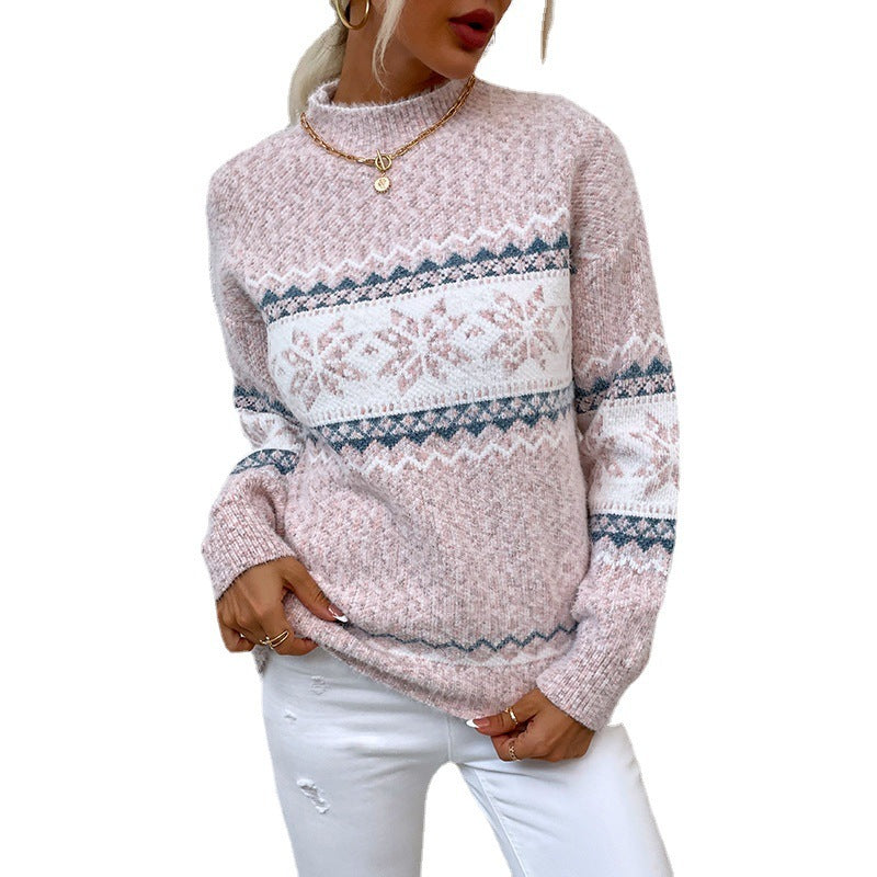 Winter Snowflake Sweater – Warmer Strickpullover mit festlichem Design