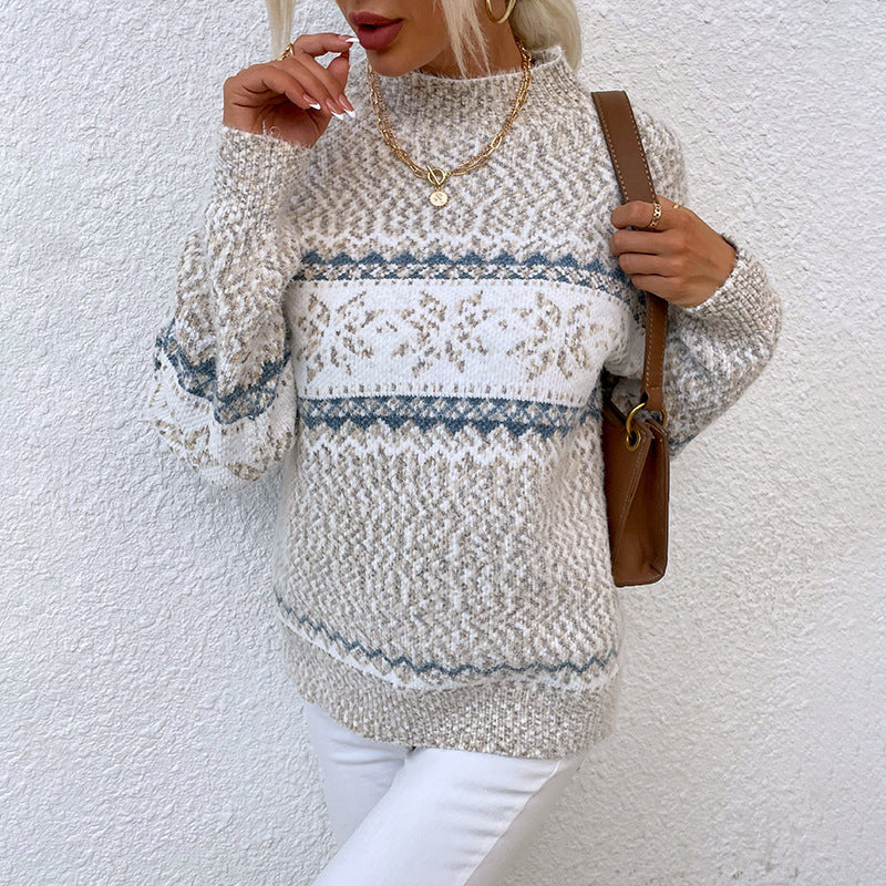 Winter Snowflake Sweater – Warmer Strickpullover mit festlichem Design